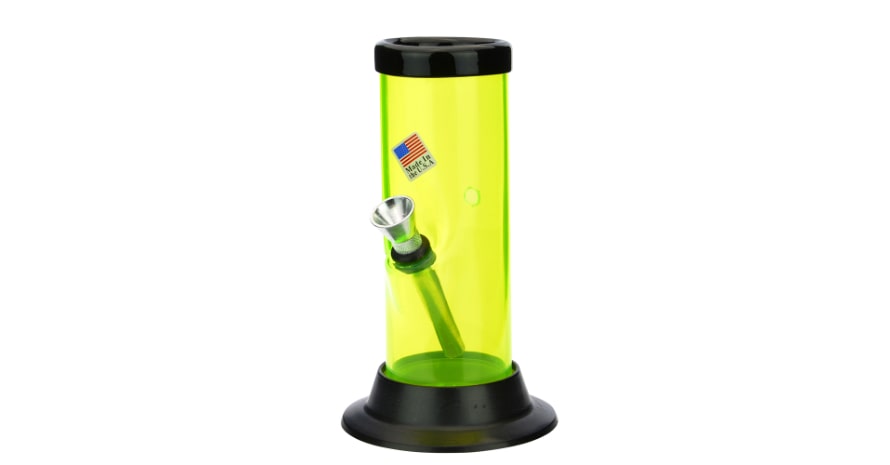 Acrylic Straight Bong Neon Yellow