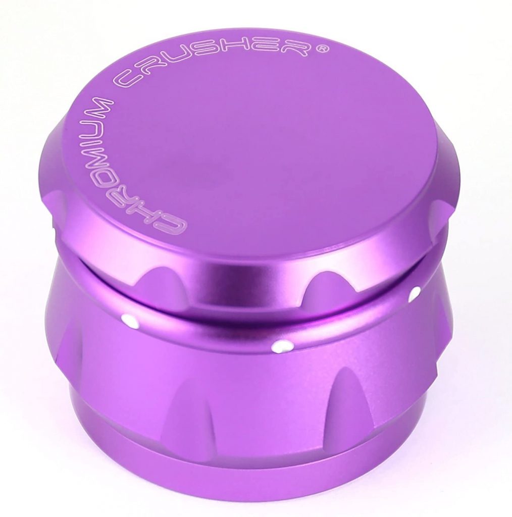 Chromium Crusher Drum 2.5 Inch 4 Piece Tobacco Spice Herb Grinder -Purple