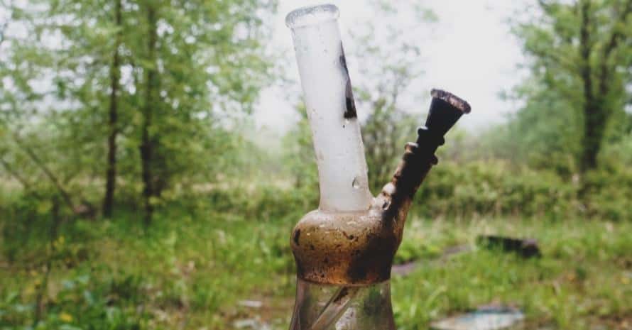 Dirty bong in the woods
