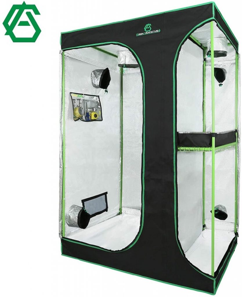 GA 2-in-1 Grow Tent Reflective Mylar Hydroponic Grow Tent with Observation Window and Waterproof Floor Tray for Indoor Plant Growing