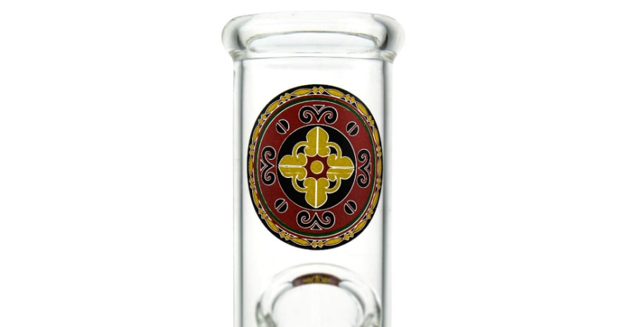 Glass Straight Mini Mandala Ice Bong Logo