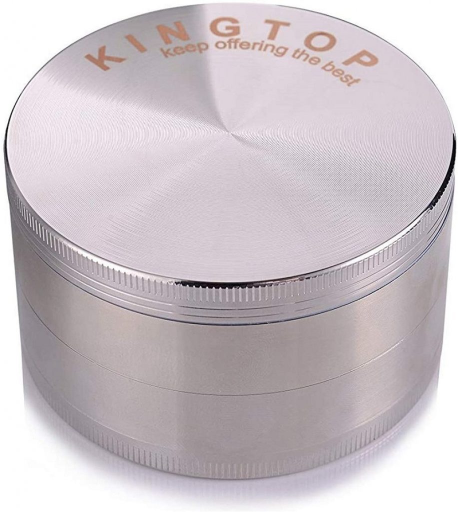 KINGTOP Herb Spice Grinder Large 3.0 Inch Silver