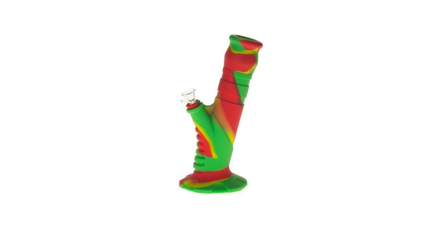 Silicone 2 pc Herb Bong Green and Red