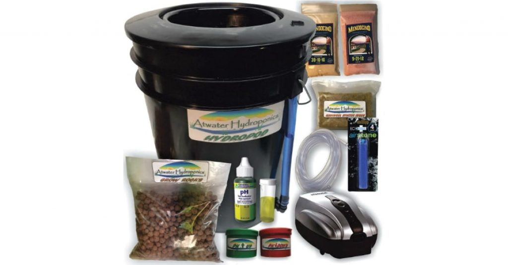 Active Aqua Rs5galsys Root Spa 5 Gallon Hydroponic Bucket Deep Water Culture Grow Kit System with Multi-Purpose Air Hose and Air Pump, Black