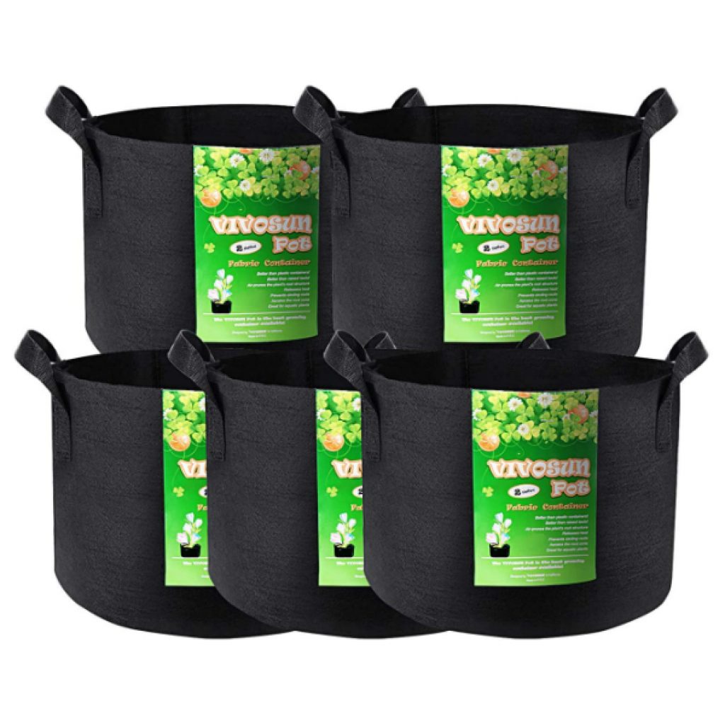 VIVOSUN-5-Pack-2-Gallon-Grow-Bags-Heavy-Duty-Thickened-Nonwoven-Fabric-Pots-with-Handles