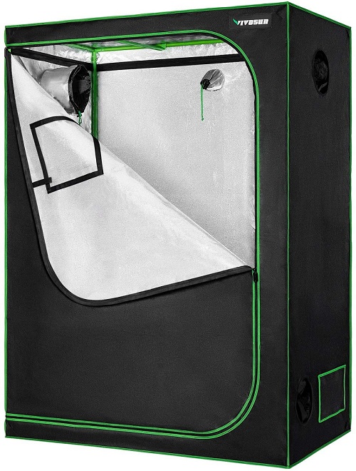 VIVOSUN Mylar Hydroponic Grow Tent with Observation Window and Floor Tray for Indoor Plant Growing