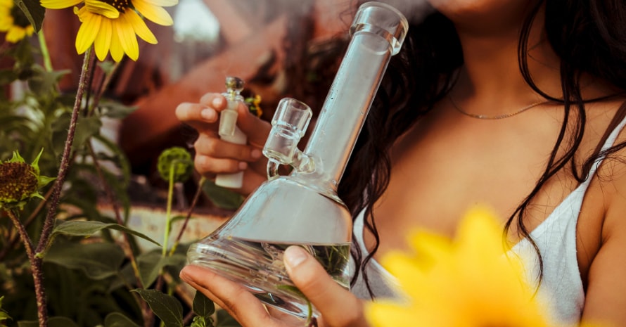 girl with bong in hand